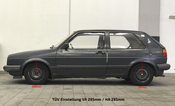 Coilover suspension "Deep Version" (X-GWVW02H), VW Corrado / Golf II / Jetta II; hardness adjustable!